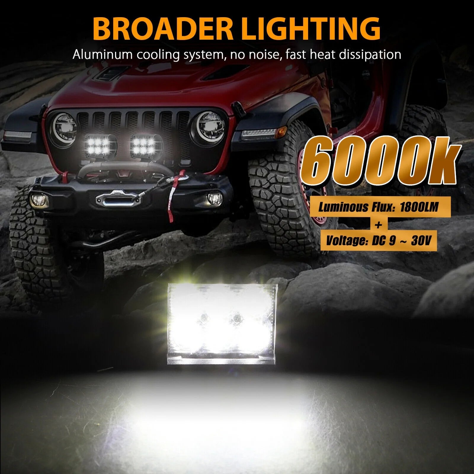 22Inch Dual Row Spot LED Light Bar off Road ATV Driving Light+4X 4 Inch LED Pods Fog Lights Work Lights for Jeep Trucks Polaris ATV UTV Boat