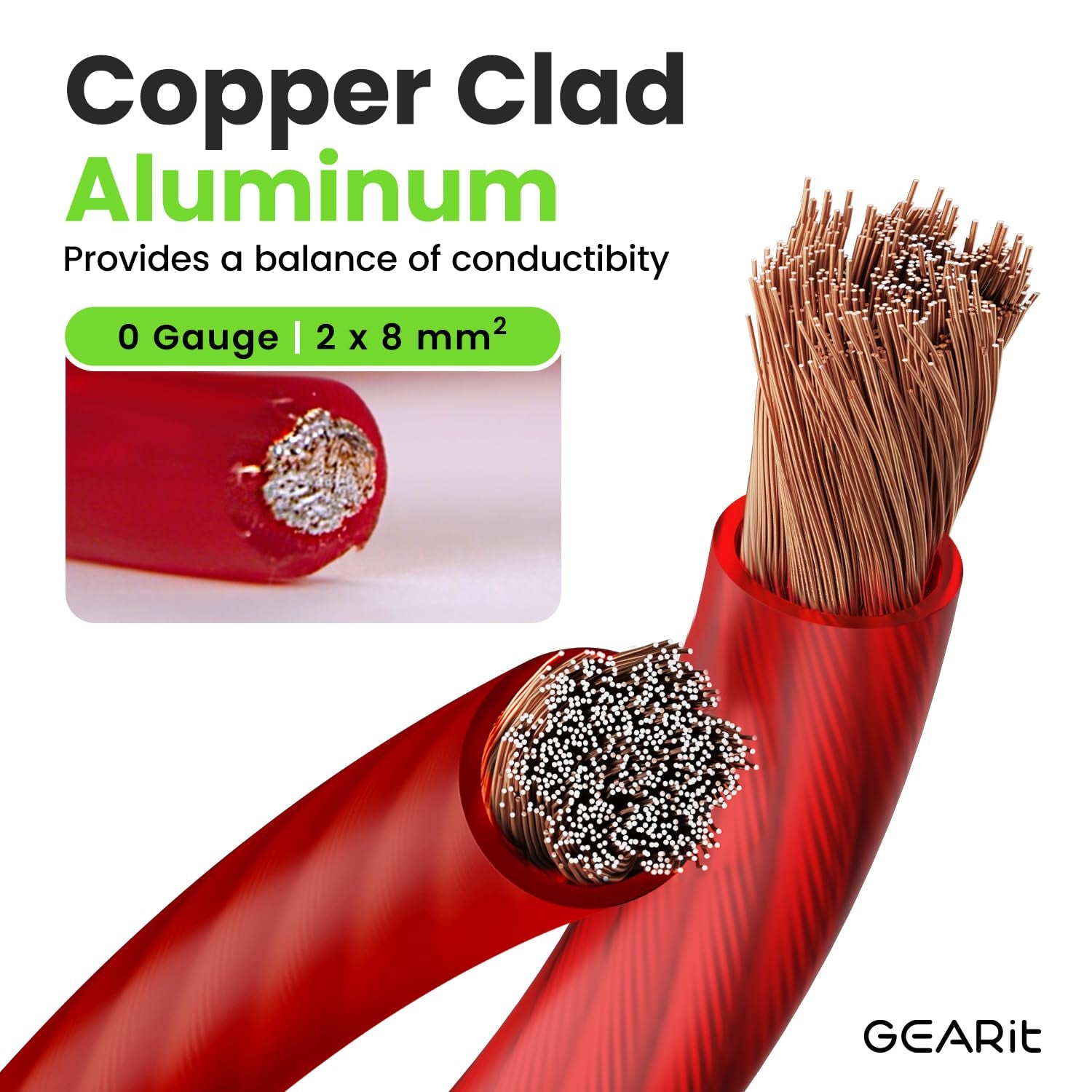 1/0 Gauge Wire (25Ft - Red Translucent) Copper Clad Aluminum CCA - Primary Automotive Wire Power/Ground, Battery Cable, Car Audio Speaker, RV Trailer, Amp, Electrical 0Ga AWG 25 Feet